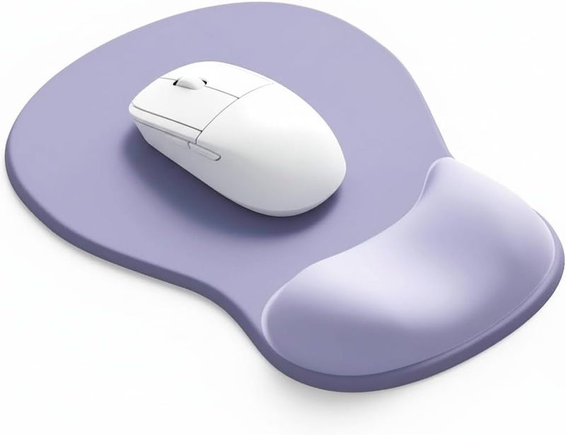 eulps Mouse Pad with Gel Wrist Rest, Ergonomic Comfortable Computer Wrist Support for Laptop, Pain Relief Mousepad with Non-Slip PU Base for Office & Home (Purple) - Image 1